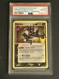 2021 POKEMON SWSH BLACK STAR PROMO #144 GRENINJA-GOLD STAR PSA 8 - Image 1