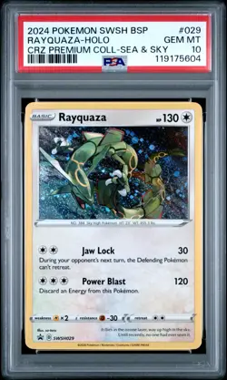 2024 POKEMON SWSH BLACK STAR PROMO #029 RAYQUAZA-HOLO PSA 10 - Image 1