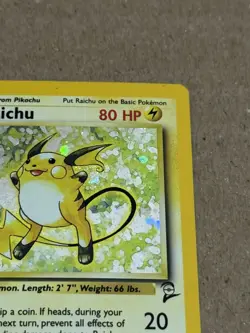Raichu 16/130 Base Set 2 Holo Rare Pokemon TCG - LP+ Swirl - Image 3
