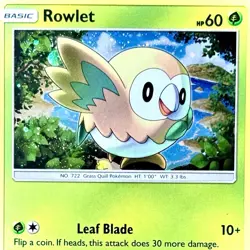 Rowlet - HOLO - Pokemon TCG - Sun & Moon - SM-P - SM153 - PROMO ~ NM - Image 1