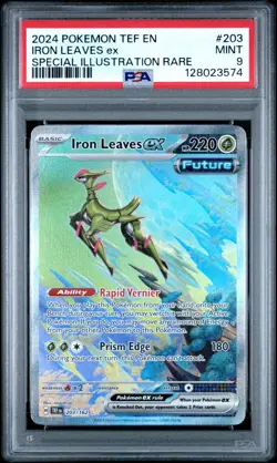 Pokemon TCG Iron Leaves EX SIR 203/162 Temporal Forces PSA 9 MINT - Image 1