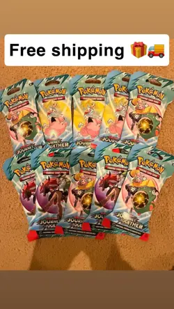 Pokemon Scarlet & Violet Journey Together Sleeved Booster Pack Art Set Of 10. - Image 1