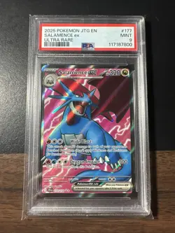 2025 POKEMON JTG EN-JOURNEY TOGETHER ULTRA RARE #177 SALAMENCE EX PSA 9 - Image 1