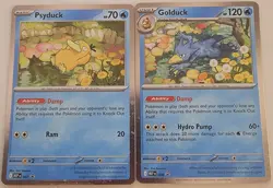 Pokemon Mega Evolutions Psyduck 007 & Golduck 008 Blackstar Promo Mint - Image 1