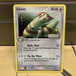 Pokemon Furret Ex Legend Maker Reverse Holo Stamped 33/92 Vintage V Ex Creased - Image 1