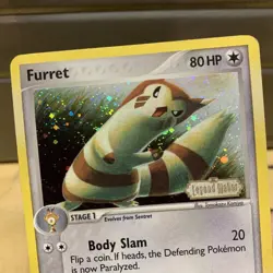 Pokemon Furret Ex Legend Maker Reverse Holo Stamped 33/92 Vintage V Ex Creased - Image 2