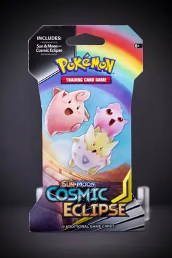 2019 Sun & Moon Cosmic Eclipse Sleeved Booster Pack Cleffa Togepi Igglybuff Art - Image 1
