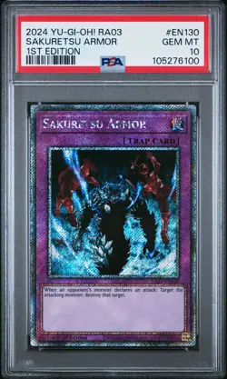 2024 YU-GI-OH! RA03-QUARTER CENTURY BONANZA 1ST ED #EN130 SAKURETSU ARMOR PSA 10 - Image 1