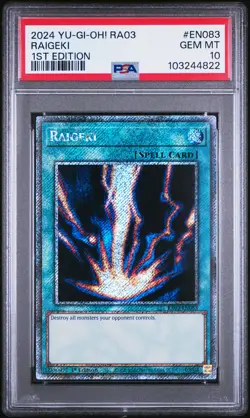 2024 YU-GI-OH! RA03-QUARTER CENTURY BONANZA 1ST ED #EN083 RAIGEKI PSA 10 - Image 1