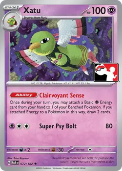 Xatu - 072/182 - Prize Pack Series Cards - Pokemon TCG - LP - Paradox Rift - Image 1