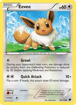 Eevee 89/116 Common Plasma Freeze Pokemon Card - Image 1