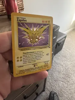 Pokemon TCG Zapdos Fossil Holo Rare Card 15/62 Unlimited LP-Vintage 1999 - Image 2