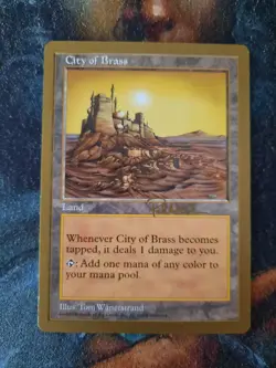 Magic the Gathering MTG - Gold Border City of Brass - World Champ Deck - EX - Image 1