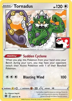 Tornadus - Prize Pack Series Cards - Pokemon TCG Brilliant Stars - NM - Rare - Image 1