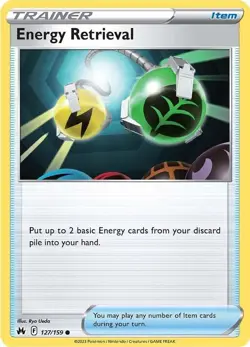 Energy Retrieval - 127/159 - Pokemon TCG - Crown Zenith - LP - Image 1
