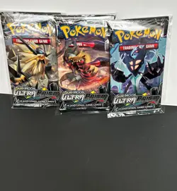 NEW. Sun & Moon ULTRA PRISM Pokemon TCG Factory Sealed Booster Packs 3 Packs Art - Image 1