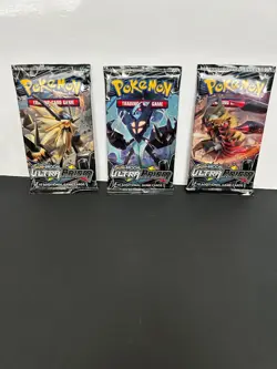 NEW. Sun & Moon ULTRA PRISM Pokemon TCG Factory Sealed Booster Packs 3 Packs Art - Image 2