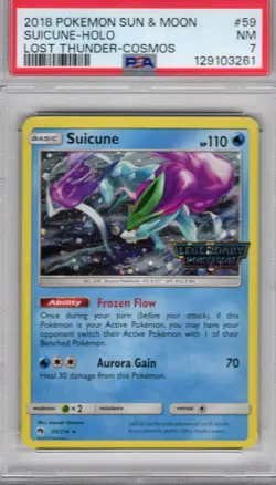 PSA 7 - SUICUNE (LEGENDARY POKEMON) - 59/214 - 2018 LOST THUNDER - Image 1