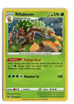 Rillaboom - 014/202 - Pokemon TCG Sword & Shield - LP - Cosmos Holo Rare - Image 1