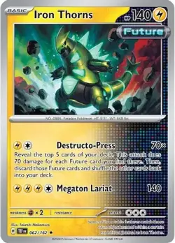 Iron Thorns - 062/162 - Pokemon TCG Temporal Forces (2024) - NM - Holo Rare - Image 1