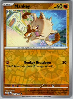 Mankey 045/091 - Pokemon TCG Paldean Fates (2024) - NM - Reverse Holo - Image 1