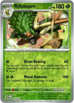 Rillaboom - 016/167 - Pokemon TCG Twilight Masquerade (2024) - NM - Reverse Holo - Image 1