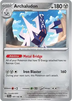 Archaludon - 107/142 - SV07: Stellar Crown - Pokemon TCG - NM - Holo Rare - Image 1