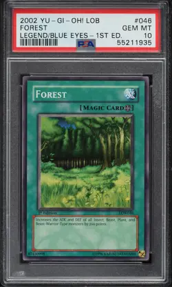 YUGIOH LEGEND OF BLUE EYES 1ST ED LOB-046 FOREST PSA 10 GEM MINT #55211935 - Image 1