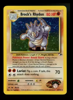 Brock's Rhydon 2/132 Gym Heroes 2000 Holo Rare WOTC Pokemon Card TCG - Image 1