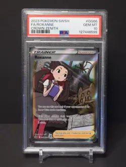 Pokemon TCG Roxanne GG66/GG70 Crown Zenith Ultra Rare Card - PSA 10 GEM MINT - Image 1