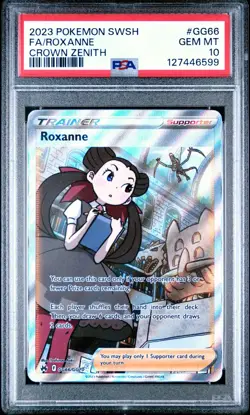 Pokemon TCG Roxanne GG66/GG70 Crown Zenith Ultra Rare Card - PSA 10 GEM MINT - Image 3