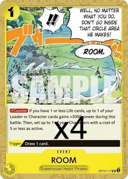 4X One Piece Card Game ROOM OP10-117 Uncommon NM - Image 1