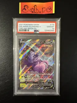 PSA 10 Galarian Slowking V Alt Art SWSH Chilling Reign 179/198 Pokemon Card - Image 1