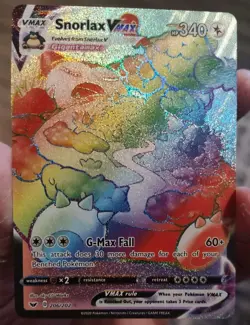 Pokemon TCG Snorlax VMAX Holo Secret Rare Card Sword & Shield Base, 206/202 - Image 1