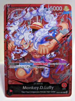 Monkey D Luffy ST21-001 Leader One Piece Card English NM Foil - Image 1