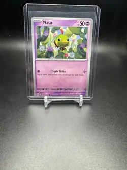 Pokemon Paldean Fates Natu Common Card 025/091 Miscut And Crimp Error - Image 1