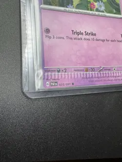 Pokemon Paldean Fates Natu Common Card 025/091 Miscut And Crimp Error - Image 2