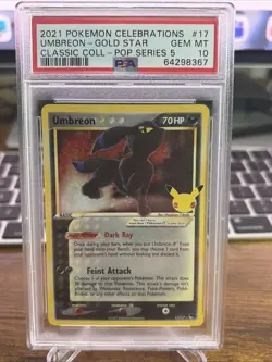 2021 Pokemon Celebrations Pop Series 5 Gold Star #17 Umbreon Gem Mint PSA 10 - Image 1