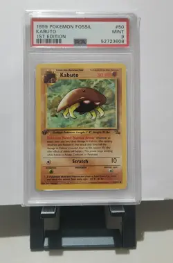 Pokemon 1st Edition Kabuto Fossil 50/62 PSA 9 Mint 1999 - Image 1