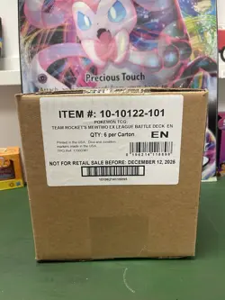 NEW SEALED Pokemon team Rocket’s Mewtwo Ex League Battle Deck (6) Display Case - Image 1