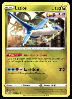 Carte Pokemon LATIOS 194/264 Rare Epee et Bouclier 8 EB08 FR played - Image 1