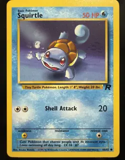 Pokemon Team Rocket Set: Dark Blastoise Evolution Line, Squirtle+Dark Wartortle - Image 2