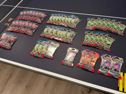 56 Pokemon Scarlet & Violet Twilight Masquerade and Temporal Forces TCG Boosters - Image 1