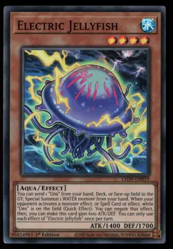 Yugioh Electric Jellyfish LED9-EN019 1st Edition Super Rare NM - Image 1