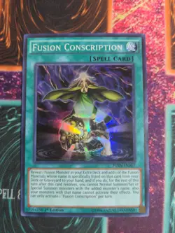 Yu-Gi-Oh! Fusion Conscription FUEN-EN057 1st Edition Super Rare NM - Image 1