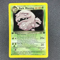 Dark Weezing 1st Edition Holo 14/82 - Team Rocket Pokemon Card - LP/NM Swirl - Image 1