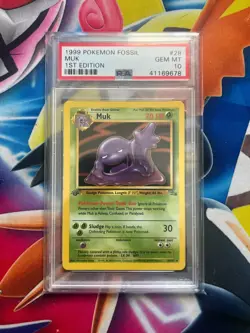 PSA 10 Muk 28/62 1st Edition Fossil Non Holo Pokemon Card - Image 1