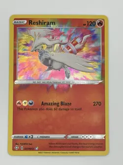 Reshiram 017/072 AMAZING RARE Shining Fates Pokemon Card TCG - Image 1