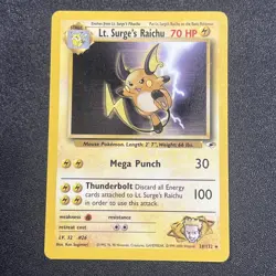 Lt. Surge's Raichu - 28/132 - Pokemon Gym Heroes Non-Holo Rare Card WOTC HP - Image 1