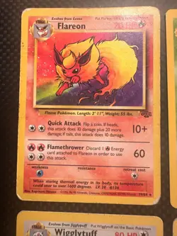 Jungle Set Regular Rare 4 Pokemon Card Lot - HP/DM Flareon Venomoth Wigglttuff + - Image 2